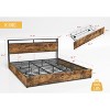 Okak Full/Queen/King Platform Bed Frame with Storage Headboard, Bed with Charger Station LED Light, No Box Spring Needed Noise-Free Metal Slats - 4 of 4