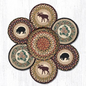 Earth Rugs Wilderness Trivets in a Basket – Printed Round Jute Hot Pads, 10"x10" - 1 of 3
