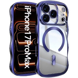 HTUTWOO for iPhone 17 Pro Max Case, Wave Frame Magnetic Phone Case, Compatible with Magsafe, Soft Electroplated Protective Cover - 1 of 4