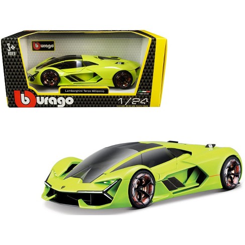 Lamborghini Terzo Millennio Lime Green With Black Top And Carbon Accents  1/24 Diecast Model Car By Bburago : Target