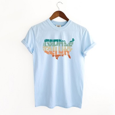 Simply Sage Market Women's Explore America Map Short Sleeve Garment Dyed Tee