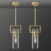 CityFurn 1-Light Cylinder Glass Pendant for Kitchen Island - 3 of 4