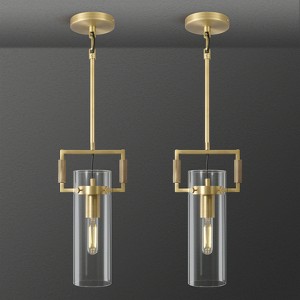 CityFurn 1-Light Cylinder Glass Pendant for Kitchen Island - 1 of 1