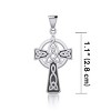 Slickblue Silver Celtic Cross Necklace with Trinity Knot – Irish Christian Pendant with 18-Inch Chain - 2 of 3