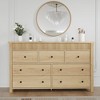 7 Drawer Fluted Dresser for Bedroom, Wooden Storage Chest with Deep Drawers, Modern TV Stand Organizer - 3 of 4