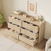 CuisinSmart 6/7/8 Drawer Dresser for Bedroom, Natural Double Dresser Organizer with Concave Handles, Modern Chest of Drawers - 2 of 4