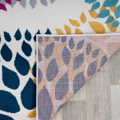 5' x 7' Multicolor Synthetic Floral Reversible Area Rug