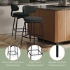WestinTrends Alexandria Modern Upholstered Faux Shearling Fabric Counter Height Bar Stools with Back (Set of 2), Charcoal Gray - 4 of 4