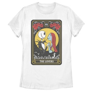 Women's The Nightmare Before Christmas The Lovers Tarot Card T-Shirt - 1 of 4