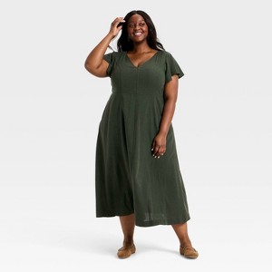 Women's Flutter Short Sleeve Maxi A-Line Dress - Universal Thread™ - 1 of 3