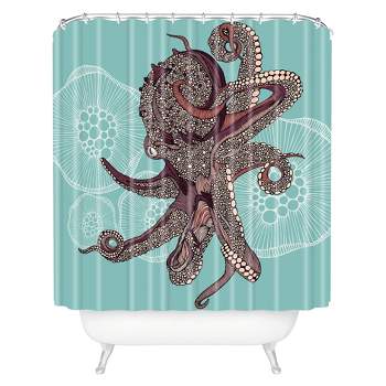 Octopus Bloom Shower Curtain Teal - Deny Designs
