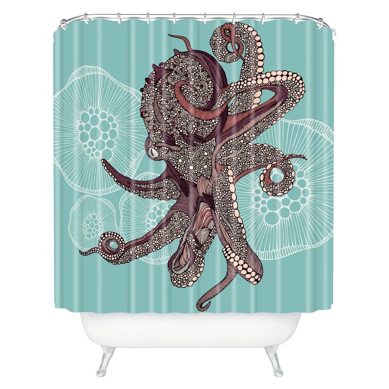 Octopus Bloom Shower Curtain Teal - Deny Designs, 1 of 6