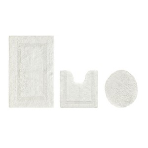 Lux Premium 100% Cotton  Ultra-Soft Tufted Solid Reversible 3 Piece Bath Rug Set, Water-Absorbent, Durable, Machine Washable Bathroom Rug - 1 of 4