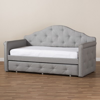 Emilie Twin Daybed with Nailhead Trim and Tufted Upholstery in Gray