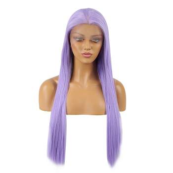 BeautyTown Purple Wig Long Straight Lace Front Hair for Women