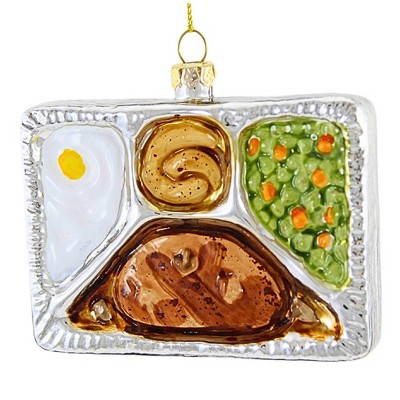 Cody Foster 2.5 Inch Salisbury Steak Tv Dinner Ornament Retro Aluminum Mash Potato Pea Oven Hungry Tree Ornaments