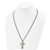 Black Bow Jewelry Men's Stainless Steel Tri-Color Crucifix Cross Necklace, 24 Inch - 3 of 4