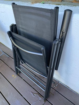 4pk Adjustable Patio Folding Chairs - Black - Captiva Designs : Target