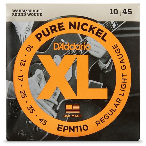 Corde D'Addario EPN110 in nichel puro per chitarra elettrica, Regular Light, 10-45