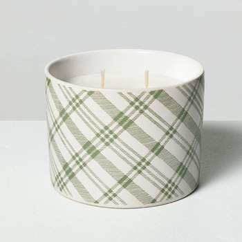 Plaid Ceramic Cypress & Pine 2-Wick Jar Christmas Candle Light Green 11oz - Hearth & Hand™ with Magnolia