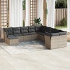vidaXL 11 Piece Patio Sofa Set with Cushions Gray Poly Rattan - Without table - 2 of 4