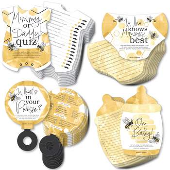 Big Dot of Happiness Little Bumblebee - 4 Baby Shower Games - 10 Cards Each - Gamerific Bundle