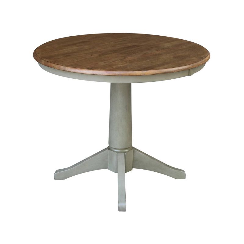 30&#34; Dining Height Waylan Round Pedestal Table Hickory Brown/Stone Gray - International Concepts, 3 of 8