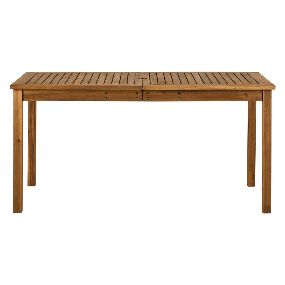 Rectangle Acacia Wood Patio Simple Dining Table - Brown - Saracina Home