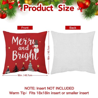 Christmas Pillow Covers 18x18 inch Set of 4, Christmas Decorations Cushion Covers