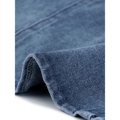 Allegra K Women's Long Sleeve Cropped Denim Jacket X-Small Blue — фото 5