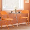 Metal Folding Chairs 4 Pack, Double Hinged Steel Frame Easy Foldable & Stackable for Office Kitchen Dinning Wedding Patio and Garden (Orange, 8 Pcs) - 4 of 4