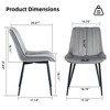 DYHOME Mid-century Modern Dining Chairs, Velvet Upholstered Metal Side Chair, Set of 4 - 3 of 4