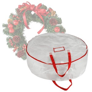 Elf Stor Wreath Deluxe Storage Bag- White - 1 of 4