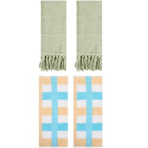 REGALWOVEN 4 Pcs Cotton Bathroom Hand Towels for Home Decoration - 1 of 4