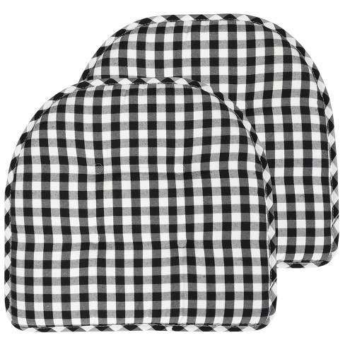 Black and white check chair outlet cushions