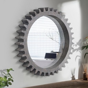 GlasFlength Decorative Wall Mirrors Bathroom Mirror Modern Wall Decor, Unique Style, for Entryway, Living Room, Washroom, Gray,42”*2”*42" - 1 of 4