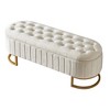 Modern Storage Ottoman, Velvet Upholstered Padded Storage Bench with Button-Tufted Metal Legs for Living Room Bedroom, Fully Assembled Except Legs - 4 of 4