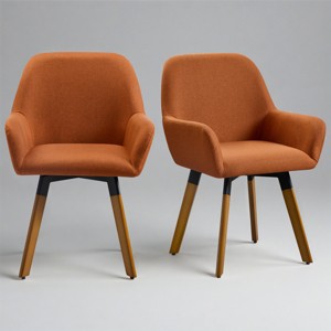 Art Leon Fabric Upholstered Swivel Dining Chair, Set of 2 - 1 of 4