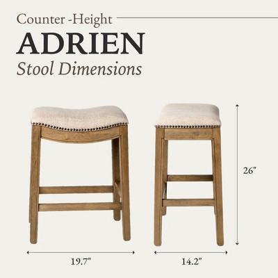 Adrien Brown Backless Saddle Wood Counter Stool