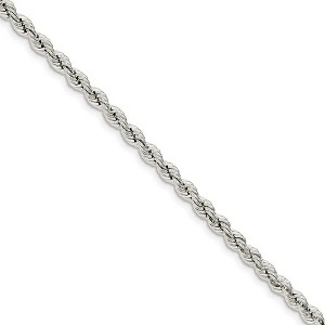 Black Bow Jewelry 4.5mm Sterling Silver Solid Rope Chain Bracelet - 1 of 4