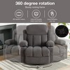 Dronkon Swivel Rocker Recliner Massage heated sofa with USB and 2 cup holders in side pockets - 4 of 4