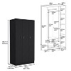 NicBex 71.14"H Armoire Wardrobe Closet Storage Cabinet with 3 Doors & Shelves & 2 Inner Drawers for Bedroom - 3 of 4