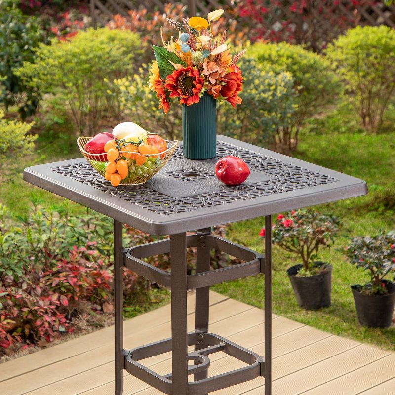Outdoor Cast Aluminum Square Bistro Table - Captiva Designs, 3 of 9