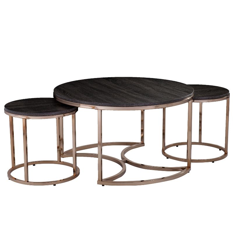 3pc Linder Round Nesting Coffee Tables Champagne - Aiden Lane, 1 of 13