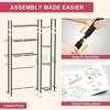 31.5 inch wide over toilet bathroom organizer solid wood storage with paper holder hooks side shelf freestanding - 4 of 4