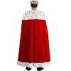 HalloweenCostumes.com   Adult's Long Royal Cape Accessory, Black/White/Red - 3 of 4