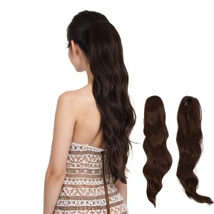 Alilang Long Drawstring Ponytail Hair Extension Wave 22 Inch Synthetic Fake Layered Pony Tail Hairpieces for Women - 1 of 4