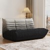 SYFERLORY Armless 2-Seat Togo Two Seater Large Bean Bag Sofa，White and Black - 3 of 4