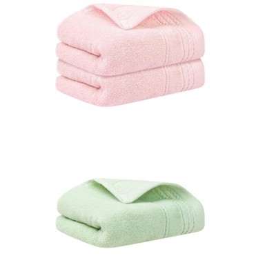 Unique Bargains Striped Pattern Soft Comfort Hand Towels for Bathroom Camp 4 Pcs 14" x 30"