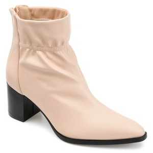 Journee Collection Women's Heddy Back Heel Zip Stacked Heel Booties - 1 of 4